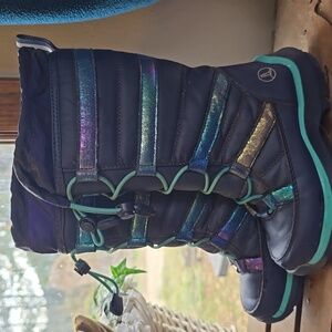 Lands End Wonder insulated boot girls navy blue